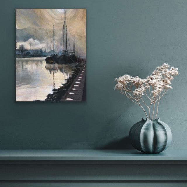 Newry Quays in the Mist SOLD original painting